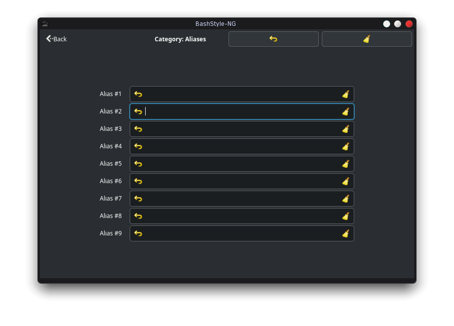 BashStyle-NG Aliases Settings