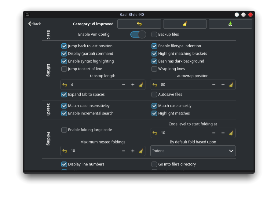 BashStyle-NG Vim Settings